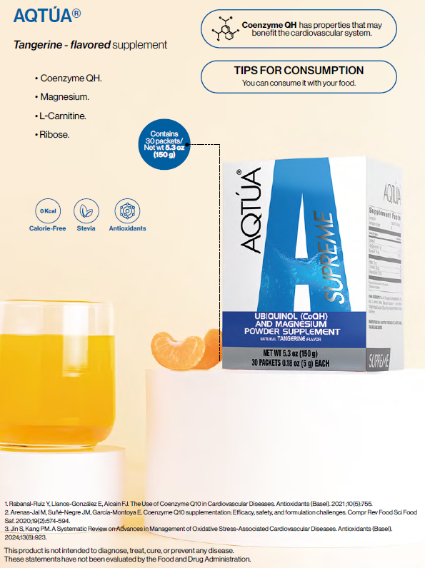 OMNILIFE AQTÚA Supreme Mandarin Flavor: Activate your cellular energy from within! (30 sachets) 