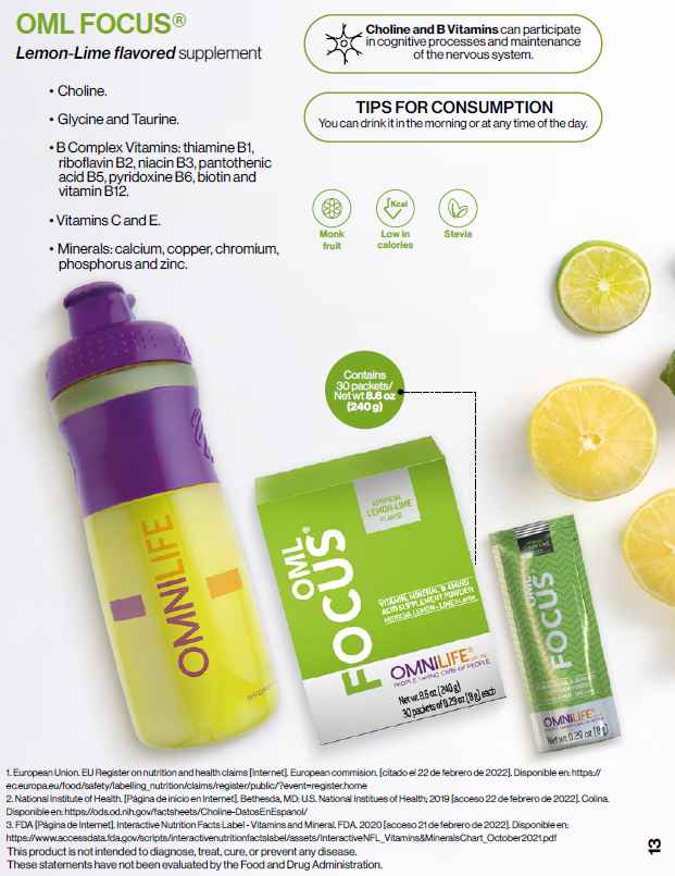 FOCUS Lima-Limón – Activa tu mente con vitaminas y aminoácidos