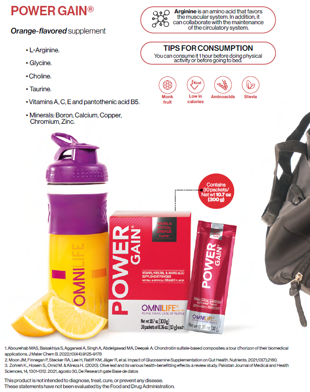 POWER GAIN Sabor Naranja | Potencia tu Energía, Músculos y Vitalidad